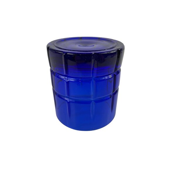 Anchor Hocking Cobalt Blue Tartan Rocks Old Fashioned Lowball Glass - Picture 6 of 10